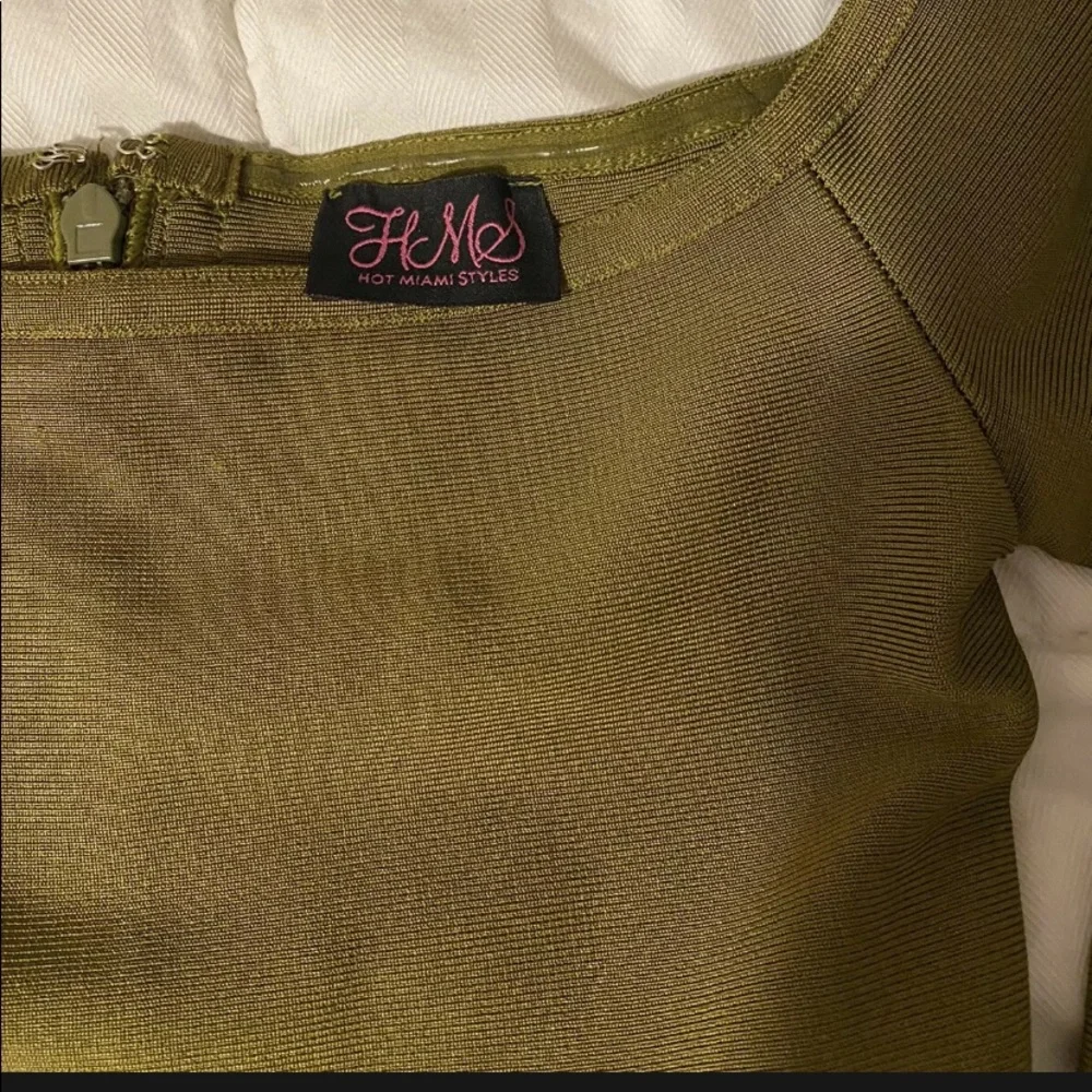 *Hot Miami Style Olive Bandage Long Sleeve Bodycon Dress , Size: Small - Picture 3 of 5